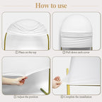 Ledido Wedding Arch Backdrop Cover 7.2FT Arch Covers Fitted Stretchy Spandex Round Top Stand Backdrop Cover for Wedding Banquet Ceremony Birthday Party Baby Shower Event Decoration,White