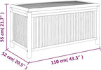 Bamboo Patio Storage Box 43.3x20.5x21.7 Inches | Durable Natural Material, Open Slats Ventilation, Indoor Outdoor Use, Storage Bench