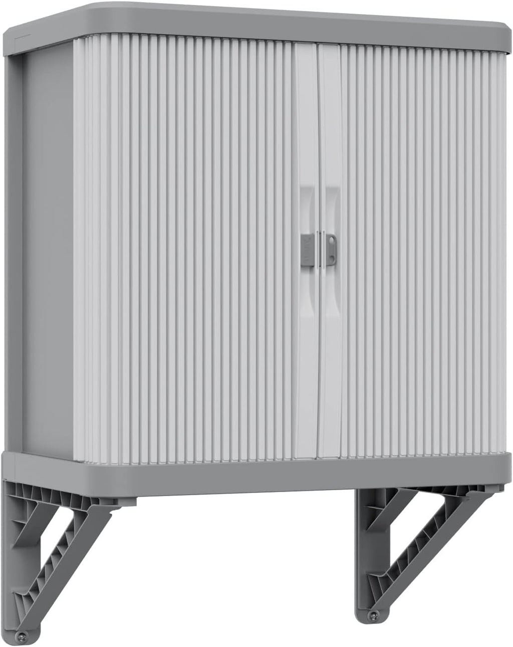 Terry, Rolling Space wall Cabin; wall Cabinet with Two Sliding Doors, Exterior and Interior, 2 Internal Adjustable Shelves, Grey, Made of Recycled Plastic, Dimensions: 59 x 36 x 59 cm