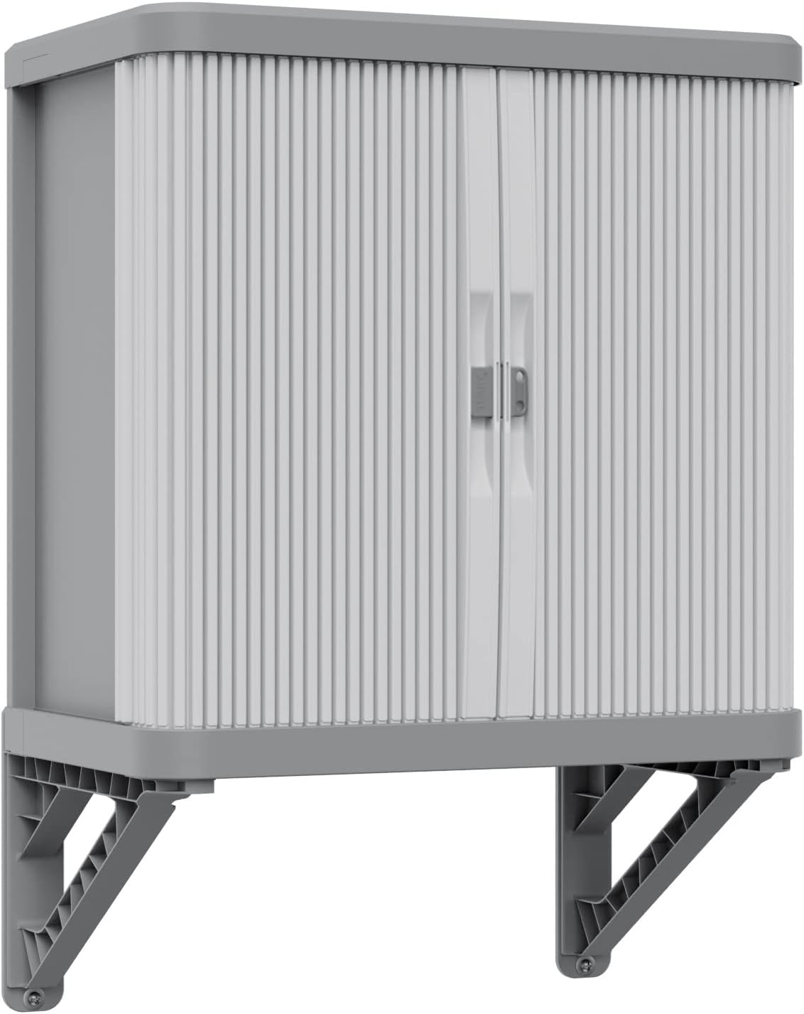 Terry, Rolling Space wall Cabin; wall Cabinet with Two Sliding Doors, Exterior and Interior, 2 Internal Adjustable Shelves, Grey, Made of Recycled Plastic, Dimensions: 59 x 36 x 59 cm