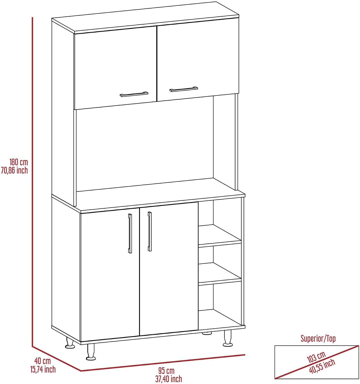 Pantry Cabinet Delaware, Kitchen, White