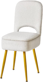 IBUYKE Small Storage Vanity Stool with Folding Backrest, 12.99" x 13.78" x 31.5" Square Teddy Velvet Ottoman, Makeup Chair for Living Room, 4 Metal Legs with Anti-Slip Feet, White WBD027W
