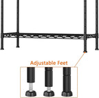 3-Shelf Adjustable Heavy Duty Storage Shelves,36" Wx14 Dx35.8 H Metal Organizer Wire Rack for Laundry Bathroom Kitchen Pantry Closet Garage Shelving Black