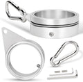 2" Large Flag Pole Rings, 2 Pcs Aluminum Alloy Spinning Flag Pole Ring Clips Swivels, 360° Rotating Anti Wrap Flagpole Ring Hardware with Stainless Steel Carabiners for 1.6-2" Diameter