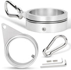 2" Large Flag Pole Rings, 2 Pcs Aluminum Alloy Spinning Flag Pole Ring Clips Swivels, 360° Rotating Anti Wrap Flagpole Ring Hardware with Stainless Steel Carabiners for 1.6-2" Diameter
