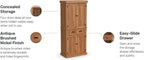 Homestyles Nantucket Natural Wood Pantry with Four Doors