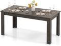 63“ Large Dining Table for 4-6 People, Rectangular Dining Room Table, Wooden Kitchen Table with L-Shaped Legs, Modern Farmhouse Dinette Table for Restaurant, Living Room, Family