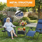 NEWBULIG Zero Gravity Chairs Set of 2, Lounge Chair Folding Portable Adjustable Camping Recliner with Adjustable Pollow, Mesh Back, Cup Holder Trays Lawn Patio Chair for Pool Beach
