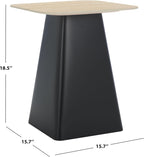 SAFAVIEH Home Collection - Fedo Tall Side Table, Beige & Black Porcelain Accent Table with Square Top, Fully Assembled (ACC2904A)