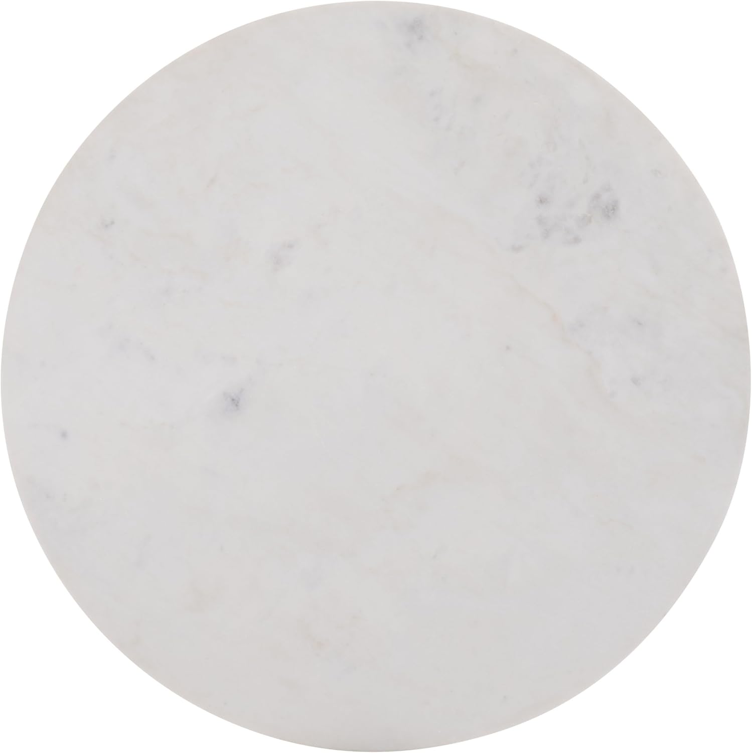SAFAVIEH Home Collection - Sanji Marble Top Accent Table, Round Modern Side Table, White Marble & Black Base (ACC3737B)