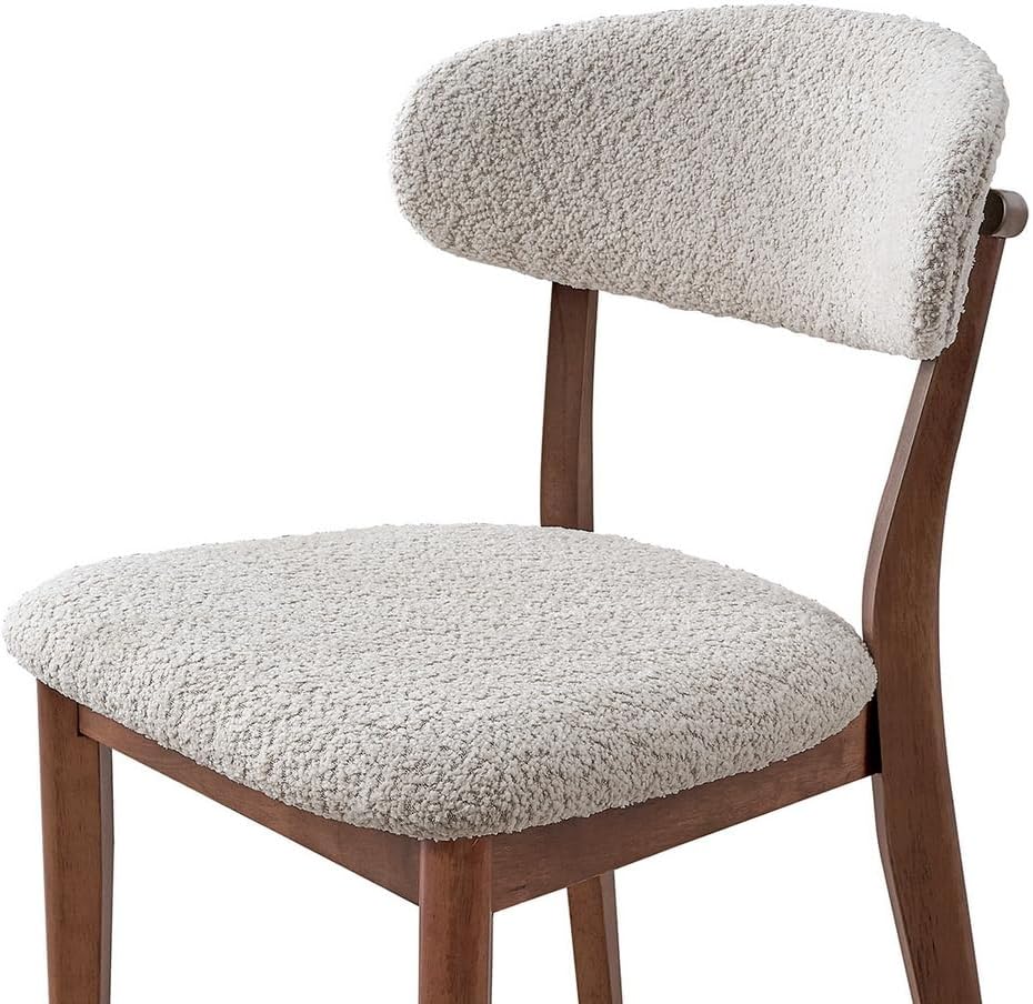 2Pcs Upholstered Wood Dining Chair, Cherry Color