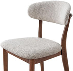 2Pcs Upholstered Wood Dining Chair, Cherry Color