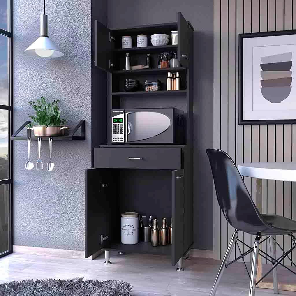 Pantry,Buffet Kitchen Sideboard,Two Door Cabinets,One Drawer,Four Adjustable Metal Legs,for Living Room,Dining Room,Kitchen