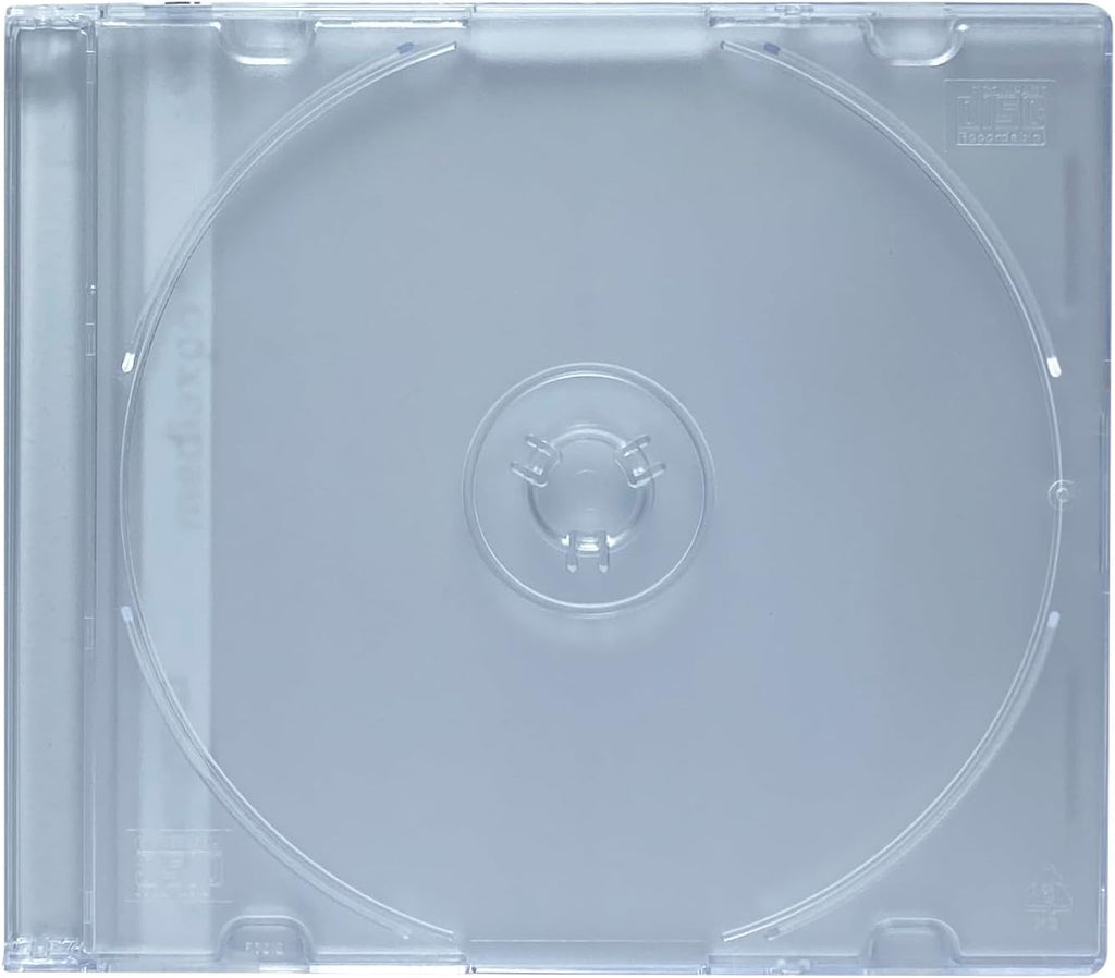 mediaxpo Premium Slim Clear Jewel Cases - Protect and Showcase Your CDs - Slim CD Case for Space-Saving Storage (Pack of 100)