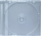 mediaxpo Premium Slim Clear Jewel Cases - Protect and Showcase Your CDs - Slim CD Case for Space-Saving Storage (Pack of 100)