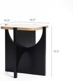 LuxenHome Modern Square Side Table, 19" Black & Brown Wood Accent End Table for Living Room, Office, Apartment, Nightstand, Bedside Sofa Coffee Table Home Furniture
