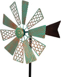 Viveta Wind Spinners Outdoor,13”Kinetic Wind Spinner Metal Vintage Windmill for Outdoor Garden Patio Yard Decor,Green