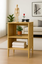 Bamboo Coffee Table Set of 2 – Modern End Tables for Living Room – Compact Side Corner Tables for Sofa or Bedroom – Minimalist Natural Wood Accent Furniture