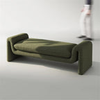 Modern Dark Green Bed End Stool Retro Style Walk-in Closet Clothes and Shoe Changing Sofa Bedroom Bench Entryway(XL)