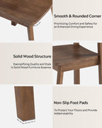 EYYTHUNG Wooden Dining Room Chairs Set of 2, Farmhouse Wood Kitchen Chair, Mid Century Modern Armless Dining Chair for Living Room, Brown