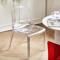 Etlegor Transparent Acrylic Dining Chair, Curved Backrest Kitchen Chairs Ladies Dressing Stool for Kitchen, Dining Room and Home Decor(Clear,2PCS)