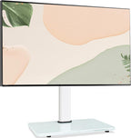 Swivel Universal TV Stand for 32-75 inch TVs with Tilt Down/Up, 8 Levels Height Adjustable Table Top TV Mount Stand with Stable Heavy Duty Tempered Glass Base, MAX VESA 600x400 mm up to 99lbs, White