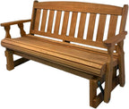 Amish Casual Heavy Duty 800 Lb Mission Pressure Treated Porch Glider (4 Foot, Cedar Stain)