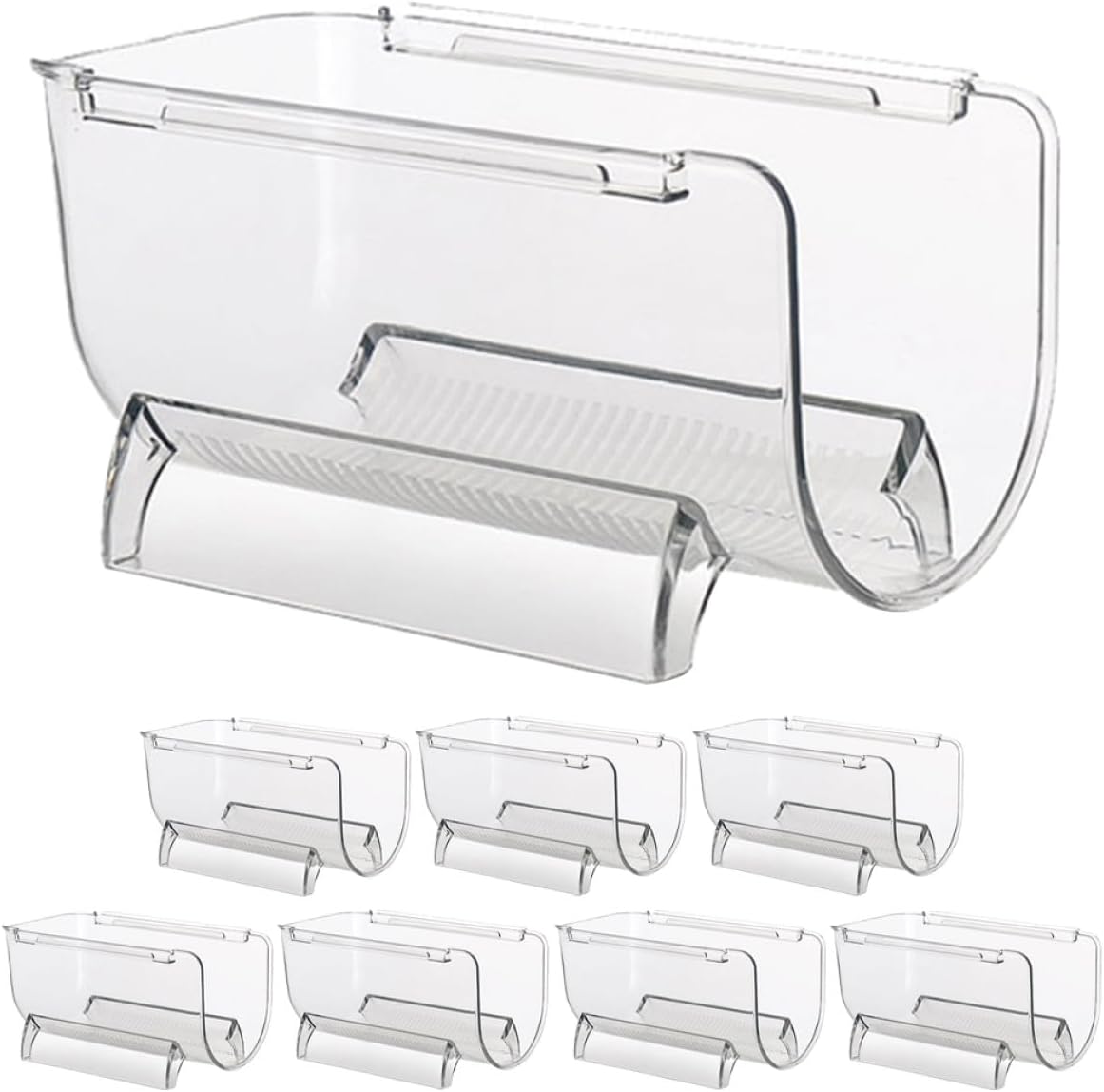 SHINEOFI 8Pcs Stackable Acrylic Wine Bottle Holder Wine Storage Rack Single Liquor Bottle Shelf Stable Design for Home Bar Countertop Display