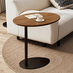 C Shaped End Table, Sofa Side Table with Metal Base, Solid Wood Side Table Suitable for Living Room, Bedroom, Small Space(50 * 33 * 65cm)