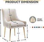 Dining Chairs, Accent Chairs Set of 6, Modern Upholstered Kitchen Dining Room Chairs with Gold Legs, Fabric Tufted Velvet Living Room Chairs for Reception Room Bedroom Guest Room (Beige)