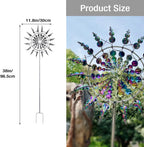 Wind Spinner，3D Patio and Garden Decor Outdoor Art Outside Decorations，Lawn Art Kinetic Windmill Craft Decorative Gift Women Mom Grandma Wife (Silver)