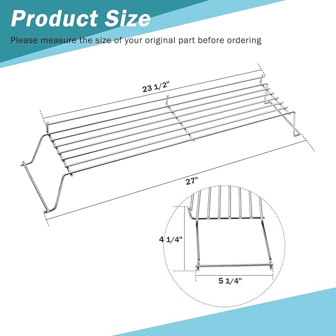 Criditpid Grill Replacement Parts for Weber Genesis 300 Series, 7620 Flavorizer Bars, 7622 Heat Deflector, 7528 Grates & 65054 Warming Rack Kit for Weber 310 S310 E320 E330 S330 EP310 Grill