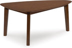 GTU Furniture Casual Acacia Wood Rectangular 3-Piece Coffee Table Set, Cocktail Table with 2 Matching End Tables, Brown Finish for Living Room