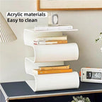 Modern Acrylic Side Table, S-Shaped End Table, Minimalist Coffee Table, Nightstand for Living Room, Bedroom, Home Décor, Stylish Acrylic Accent Table, Small Bookshelf(Clear)