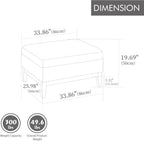 Setawix 33.86" Large Storage Ottomans for Living Room,Boucle Upholstered Ottoman Coffee Table with Tray,Mid Century Modern Ottoman Seat with Storage Footrest for Bedroom (Ivory+Natural Legs)