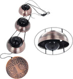 ASTARIN Tree of Life Bell Wind Chimes for Outside, Red Copper Temple Wind Bell with 3 Bells, Feng Shui Copper Wind Chime for Home Garden Yard Outdoor Decoration & Memorial Gift