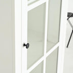 Havemies 75" Freestanding Pantry Cabinet with Glass Lattice Door, Large Farmhouse Kitchen Storage with Double-Action Hinges for Dry Food & Supplies, White