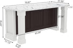 Gyfimoie 71" Large Imitation Marble Dining Table with Roman Column,36" H Island Table with Charging Station,Mordern Kitchen Island,Home Bar Unit for Home Kitchen, Living Room, Balcony, Basement