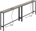 SUPERJARE 78.8 inch Narrow Behind Couch Table with 2 Charging Stations | 2 AC Outlets with USB-C Ports, Extra Storage Behind Sofa, Long Sofa Table Console Table for Entryway Living room,Oak