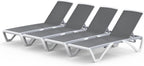 Domi Pool Patio Lounger Chair Chaise Lounge Chair Set of 4