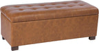 HomePop 46" Tufted Storage Bench - Vintage Saddle Brown