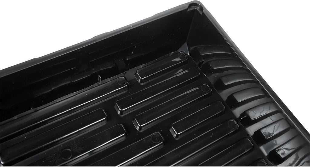 SUNPACK 10" x 20" Mega Plastic Seed Starting Tray, Black, 2.5" (Pack of 30) - No Drainage Holes, Ideal for Greenhouses or Indoor Gardening - Made of Thick, Strong Plastic