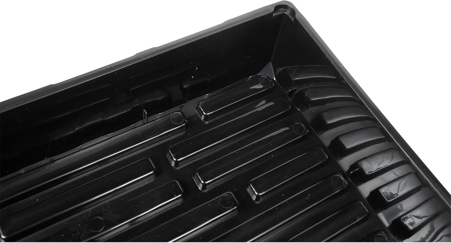 SUNPACK 10" x 20" Mega Plastic Seed Starting Tray, Black, 2.5" (Pack of 30) - No Drainage Holes, Ideal for Greenhouses or Indoor Gardening - Made of Thick, Strong Plastic