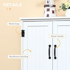 Farmhouse Kitchen Pantry Cabinet, 48.5" Tall Storage Organizer, White Cupboard