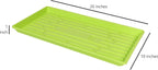 SUNPACK 10" x 20" Heavy Duty Shallow Plastic Seed Starting Tray, Lime Green, 1" - No Drainage Holes, Perfect for Greenhouses or Indoor Gardening