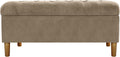 HomePop 40" Ainsley Button Tufted Storage Bench - Fawn Velvet