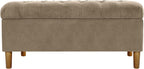 HomePop 40" Ainsley Button Tufted Storage Bench - Fawn Velvet