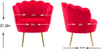 Modern Accent Velvet Chairs Comfy Upholstered Vanity Chairs for Bedroom Armchair Dining Chairs with Golden Metal Legs Desk Chair Makeup Chairs for Living Room （red）
