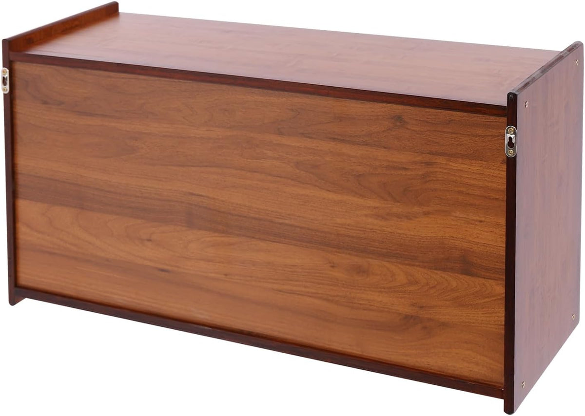 Xuthusman 2 Tier Small Kitchen Pantry Cabinet,30.3in Bamboo Sideboard with Glass Doors Cupboard Food Pantry Cabinet Adjustable Shelves Countertop Storage for Kitchen Dining Room (Walnut)