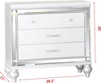 Modern Style Mirror Framed Nightstand,for Small Spaces